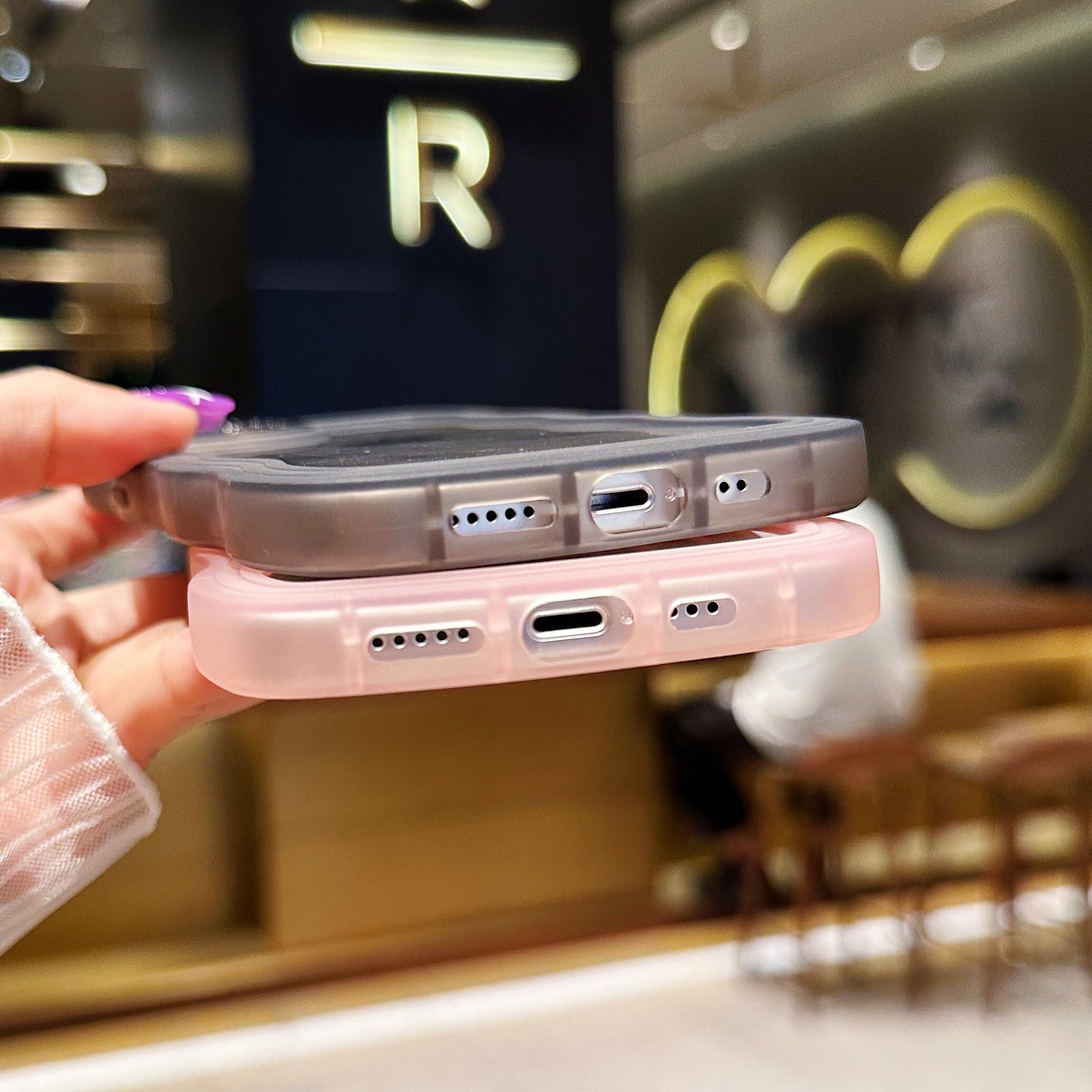 TIANLI for iPhone 15 Case,Cute Silicone Case for iPhone 15, Shockproof Protective Phone Case for iPhone 15, Clear/Pink