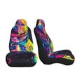thumbnail image 3 of Cauagu Neon Pop Art Pitbull Print Car Seat Covers,Universal Automotive Seat Covers Car Seat Protectors Easy to Install Car Cover Car Accessories Auto rucks Van & SUV-2 PCS, 3 of 9