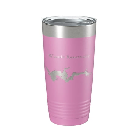 

Woods Reservoir Tumbler Lake Map Travel Mug Insulated Laser Engraved Coffee Cup Tennessee 20 oz Light Purple