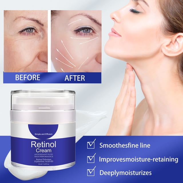 Xihbxyly Oferta de iluminación Crema facial con retinol Crema hidratante con retinol Crema facial anti-arrugas con retinol Reduce las arrugas y realafirma 50 ml