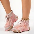 thumbnail image 3 of High Top Sneakers for Women Rhinestone Glitter Platform Shoes Fashion Non Slip Sparkly Casual Athletic Footwear Daily Party Wear Pink Size 6, 3 of 6