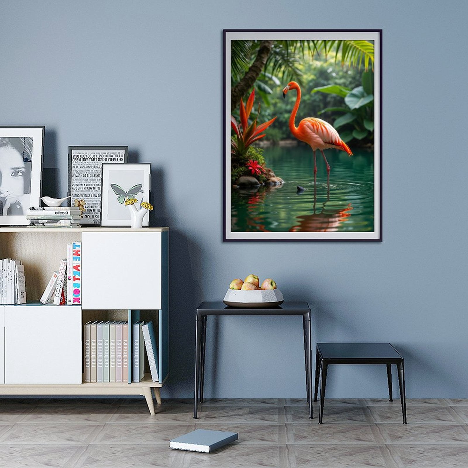 Diamond Art Kit for Adults, Flamingo Tranquil Tropical Scene Diamond Painting for Adults Beginners, DIY Diamond Art Painting Kits, 5D Diamond Painting Crafts for Home Decor 12x16 Frameless