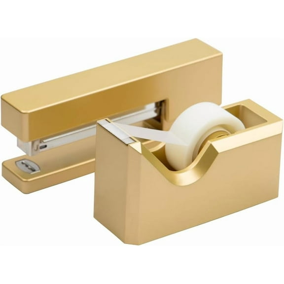 Office & Desk Sets - 1 Stapler & 1 Tape Dispenser - Gold - 2/Pack