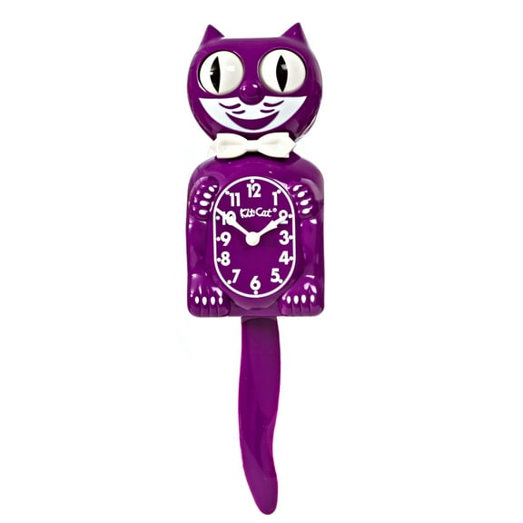 Boysenberry Gentleman Kit Cat Clock 15.5" Purple Made in the USA Official Kit-Cat Klock