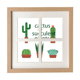 thumbnail image 1 of Suculentas maceta cactus ilustración Pantalla de escritorio de pared de marco 4 aperturas, 1 of 4