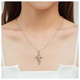 thumbnail image 2 of Rosarios de Flores Cruzadas EternalTwist03 5Pzas Plata Collar Cruz/Flores Dije 2x3.2cm Metal., 2 of 5