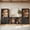 Jagger Ebony 1A2H, variant on BELLEZE 6-Piece Modular TV Stand Set - 4 Arched Glass Door Entertainment Center & 2 Hutch Storage Units, Classic Modern Large Media Console with Adjustable Shelves for Living Room Family Room, Ebony