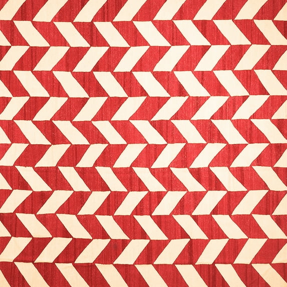 Ahgly Company Indoor Square Abstract Orange Contemporary Area Rugs, 8' Square