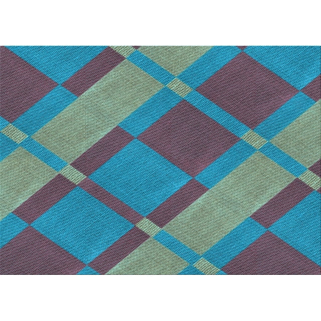 Ahgly Company Machine Washable Indoor Rectangle Transitional Macaw Blue Green Area Rugs, 5' x 7'