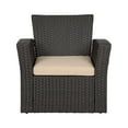 thumbnail image 3 of WestinTrends 4pc Outdoor Furniture Conversation Sofa Set with Loveseat, Cofee Table and Cushions, All Weather UV Resistant Rattan Wicker Patio Chairs, Chocolate/Beige, 3 of 7