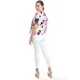 thumbnail image 3 of Blusa estampada de manga corta Roman Fashion, Juvenil, 5118 (Abstracto rosa) rosa M, 3 of 5