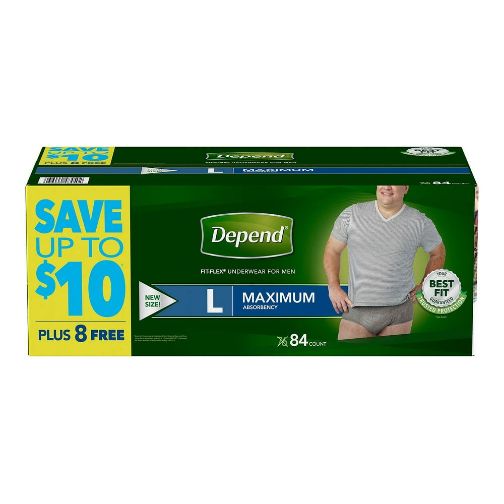 Depend FitFlex Underwear for Men Large, 84ct