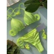 thumbnail image 4 of Conjunto de bikini con estampado de leopardo para mujer, traje de baño de 2 piezas con volantes, sin tirantes, con realce, estilo Bandeau, 4 of 5