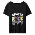 thumbnail image 3 of Camiseta de mujer con estampado de letras, Tops elegantes de manga corta con cuello redondo XL Yuyangstore camiseta de mujer, 3 of 8