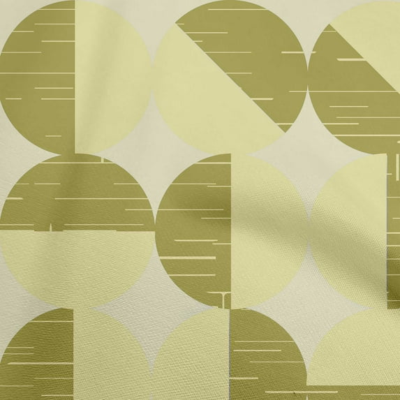oneOone Cotton Silk Lime Green Fabric Geometric Abstract Polka Quilting Supplies Print Sewing Fabric By The Yard 42 Inch Wide