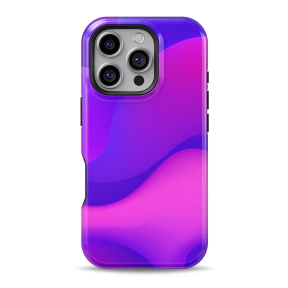 DesignSkinz Scratch-Resistant Hard Slim Case Compatible with iPhone 16 (Compatible with MagSafe) - Abstract Neon Wave V11