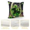 thumbnail image 4 of Orinice Shamrocks Graphic Decorative Cotton Linen Throw Pillow Cover for Home Couch Living Room Bed Sofa, Aesthetic Printed on Both Sides, 1PC 22x22in, 4 of 5
