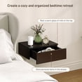 thumbnail image 4 of HOMCOM Floating Nightstands Set of 2, High Gloss Bedside Tables, Black, 4 of 10