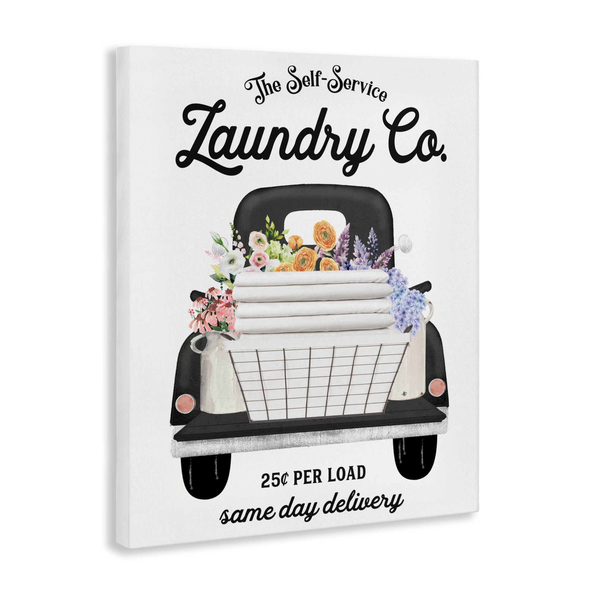 Laundry Service Truck Canvas Wall Art, design by Lettered and Lined