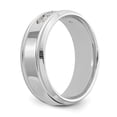thumbnail image 5 of 14K White Gold Ring Band Men's Milgrain Diamond Lab Grown Round, 5 of 7