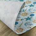thumbnail image 5 of Ambesonne Nautical Place Mats Set of 4, Anchor Wheel Starfish, Standard Size, Blue and Apricot, 5 of 6