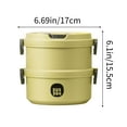 thumbnail image 5 of FeiFu 2 Layer Stainless Steel Lunch Boxes Keep Warm,Lunch Box Container with Portable Handle Safe Buckle Vent Hole for Adults Yellow, 5 of 5