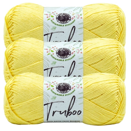 Lion Brand Yarn Truboo Yellow Yarn 3 Pack