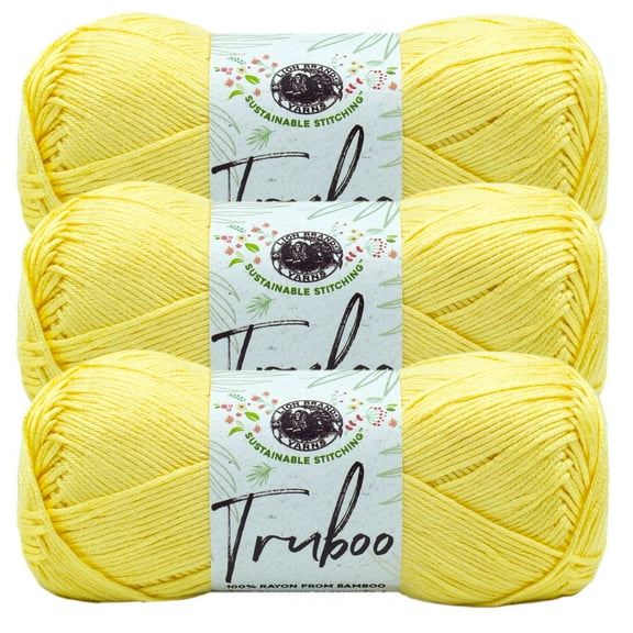 Lion Brand Yarn Truboo Yellow Yarn 3 Pack