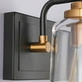 thumbnail image 3 of Retro Bathroom Vanity,3-Light Industrial Matte Black and Gold Mirror Bath Wall Lighting, 3 of 6