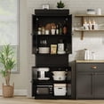 thumbnail image 5 of Danolapsi Kitchen Pantry Cabinet with Rattan Doors,Tall Storage Cabinet Pantry Cabinet with Adjustable Shelves,Freestanding Cupboard with Drawer for Bathroom,Dining Room,Living Room, 5 of 8