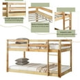 thumbnail image 5 of Bunk Bed Twin Over Twin, Low Twin Size Floor Bunk Beds with Ladder, Solid Wood Junior Bunk Bed for Bedroom, No Box Spring Needed-Natural, 5 of 9