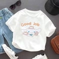 thumbnail image 3 of Cinnamoroll Children's Short Sleeve Anime Sanrios Kawaii Girl Boys White Versatile Korean Style Kawaii Thin Style Cotton Tops, 3 of 5