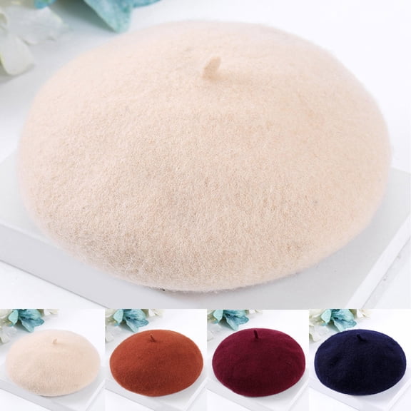 Hot Sales Under $5 Multicolor Winter Warm Cap for Women GIJNRIUIUA Women New Solid Color Adjustable Beret Warm Hat In Autumn and Winter Newsboy Flat Cap
