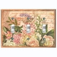 thumbnail image 1 of Metal Light Switch Plate Outlet Cover Beige Floral Leaf Letter Damask FLW057, 1 of 13