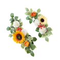 thumbnail image 2 of 2 piezas de flores artificiales para arco de boda, guirnalda de flores de seda modernas hechas a mano, flores de esquina para pared, recepción, silla Estilo A, 2 of 8
