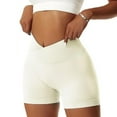 thumbnail image 1 of Pantalones cortos de ciclismo deportivos de cintura alta con diseño cruzado para mujer, 1 of 5