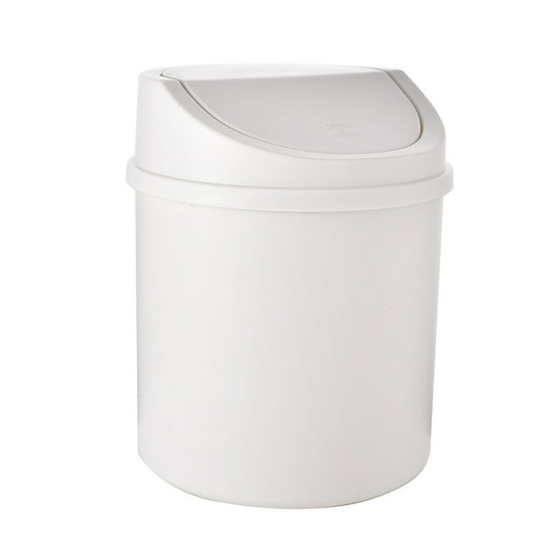 Bearachild Mini cubo de basura, de escritorio, cubo de basura, caja de plástico para artículos diversos, papelera para el hogar, la habitación, Almacenamiento y organización del hogar Beige