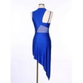 thumbnail image 4 of MSemis Women One Shoulder Lyrical Modern Dance Dress Ballet Leotard Royal Blue L, 4 of 6