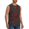 thumbnail image 2 of Disketp Red Ladybugs On Dark Background Sleeveless Tshirts For Men, Muscle Shirts For Men Dry Fit Tank Top-Small, 2 of 8