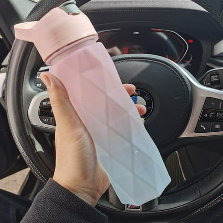 

DabuLiu 600ml Space Cup Octagonal Cup with Straw Gradient Water Cup Protable Outdoor Leakproof Sports Water Bottle Kettle Drinking Cup
