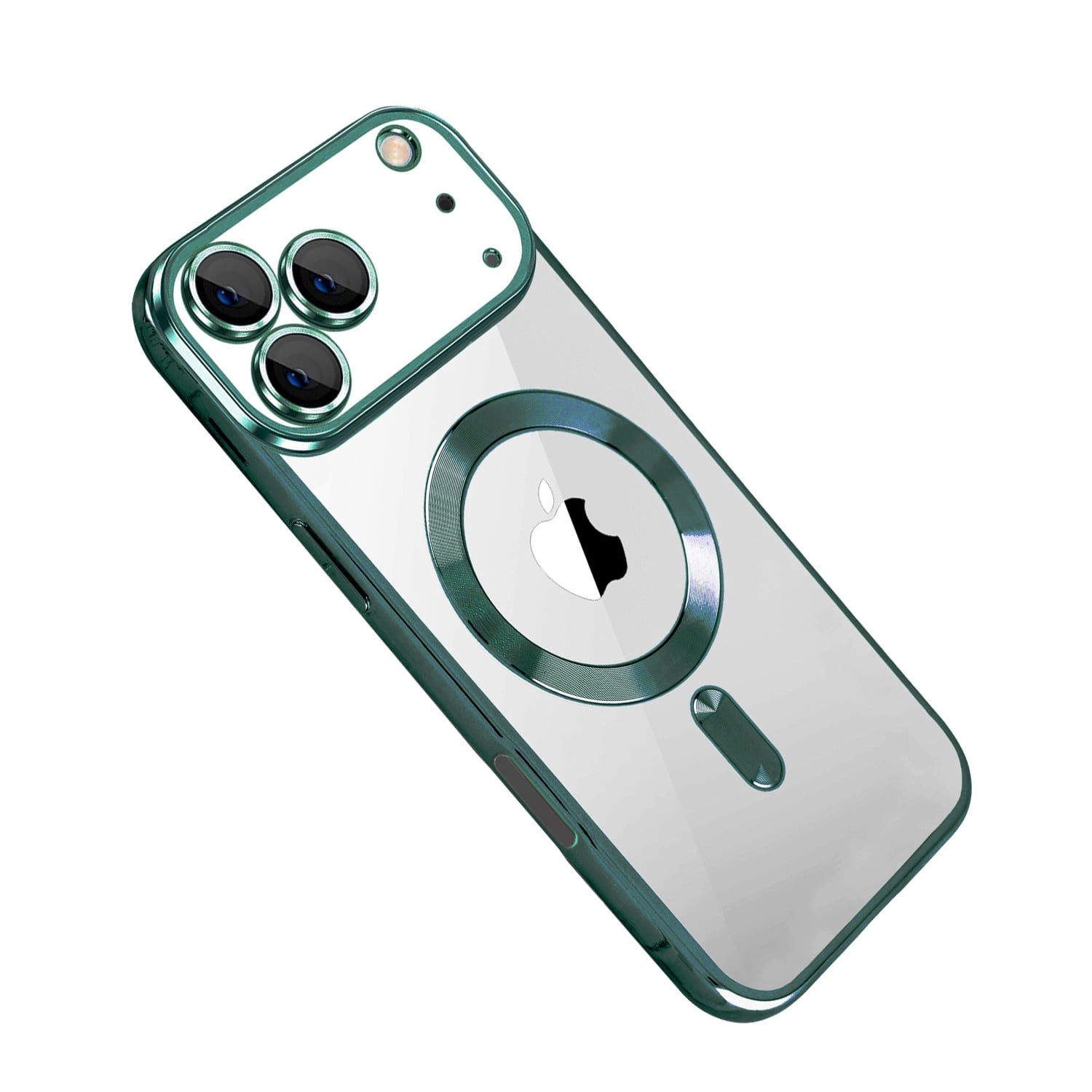 Soft Clear Wireless Compatible Case for iPhone 17 Pro Max - Dark Green