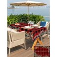 thumbnail image 4 of Outdoor Tablecloth with Umbrella Hole and Zipper, Christmas Rectangle Table Cloth 54x80 Inch Waterproof Tablecloth, Pine Cones Botanical Xmas Red Black Plaid Picnic Table Cover for Patio Camping, 4 of 7