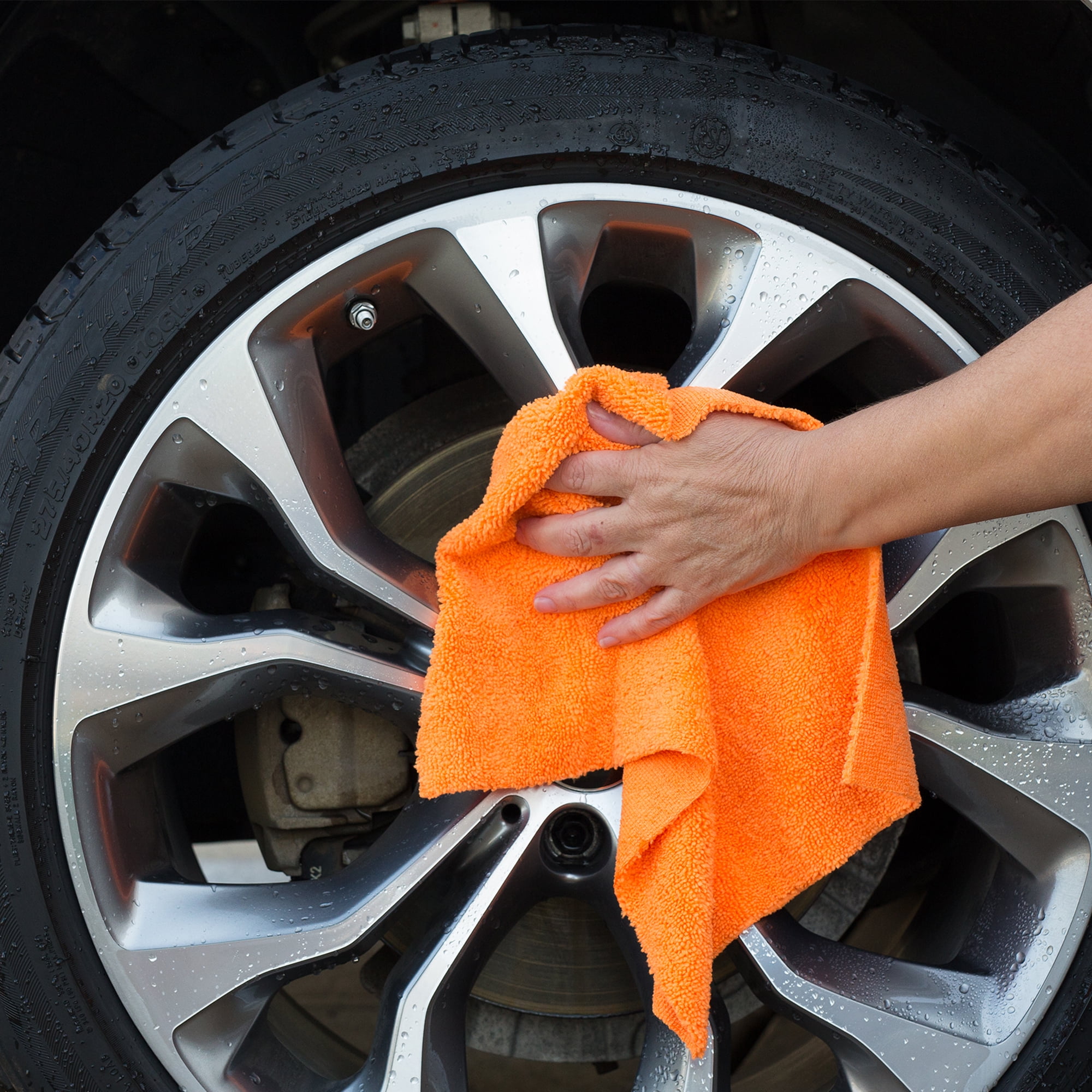 Auto Drive Super Absorbent Microfiber Cleaning Towels 4 Pack - Orange