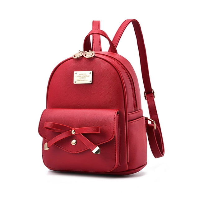 I IHAYNER Mochila de cuero linda con lazo para niñas Mini mochila para mujer