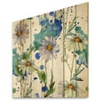 thumbnail image 2 of Designart 'Daisies With Green Leaves and Background' Traditional Print on Natural Pine Wood, 2 of 5