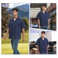 thumbnail image 3 of TOPTIE Men Essentials Relaxed Fit Zippered Short Sleeved Jacket Utility Workwear-White-S, 3 of 7