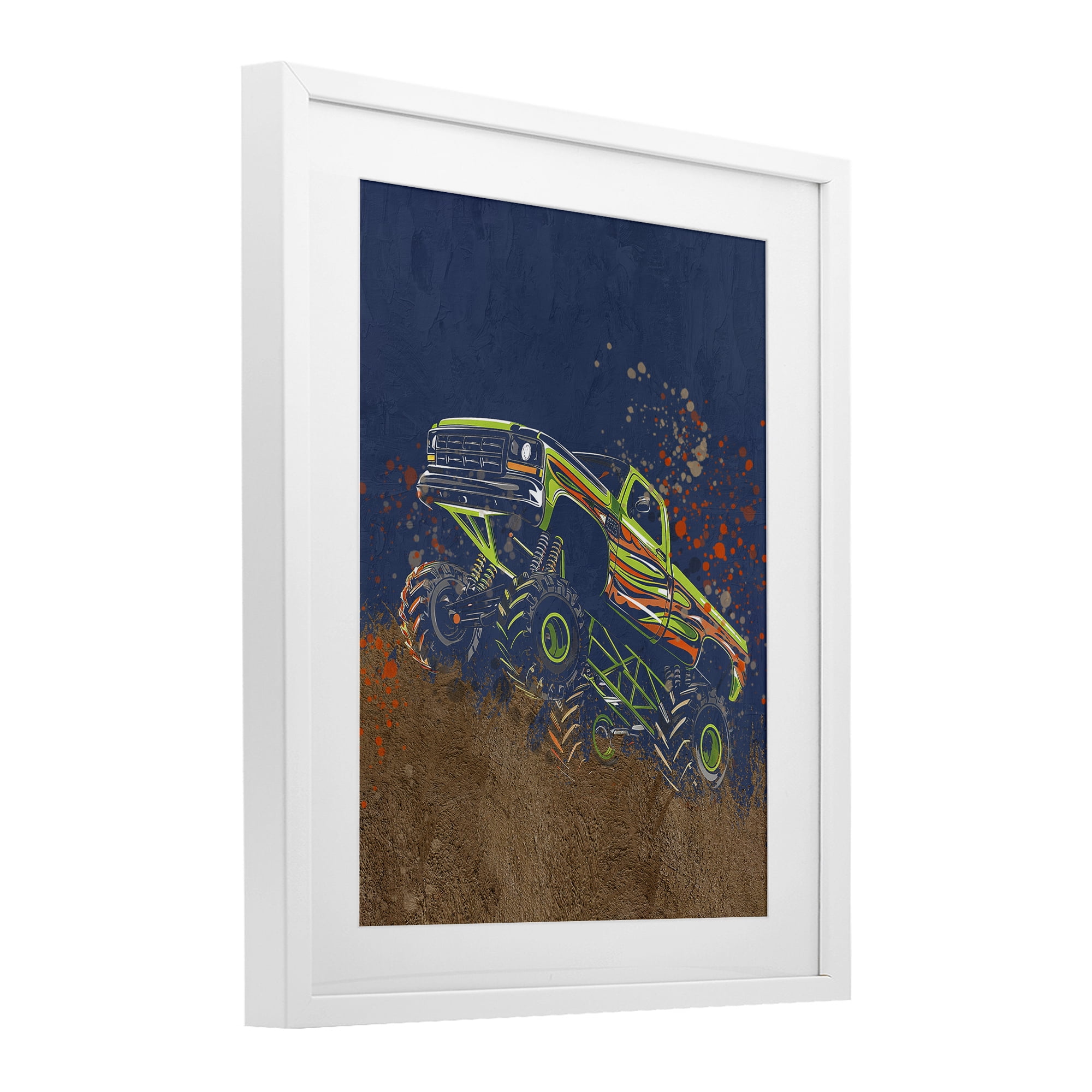My Jam Truck Adventure White Framed Print Under Glass, design by Kim Allen