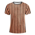 thumbnail image 4 of GDREDA T-Shirt Graphique à Manches Courtes Rayé de Carnaval pour Garçons, Chemise de Fête Colorée, Haut Décontracté Confortable pour Enfants, Orange,160, 4 of 4