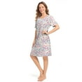 thumbnail image 3 of CONOMAX 1 Pack Nightgowns for Women's Plus Short Sleeves Sleepwear Color Print Pajama Dress, 3 of 5