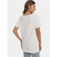 thumbnail image 3 of Women's Casual V-Neck T-Shirt - Sexy Deep Plunge Short Sleeve Blouse, 3 of 4